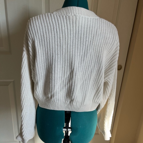 Divided White Knit Boxy Cardigan Sweater - Picture 7 of 7